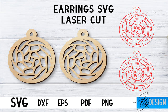 Laser Cut Earrings SVG | Earrings SVG Design | CNC files SVG Fly Design 