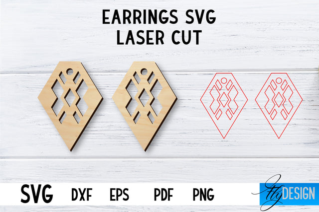 Laser Cut Earrings SVG | Earrings SVG Design | CNC files SVG Fly Design 