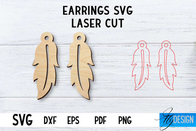 Laser Cut Earrings SVG | Earrings SVG Design | CNC files SVG Fly Design 