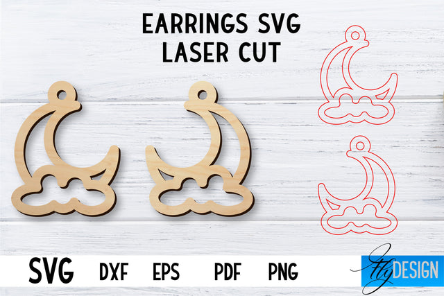 Laser Cut Earrings SVG | Earrings SVG Design | CNC files SVG Fly Design 