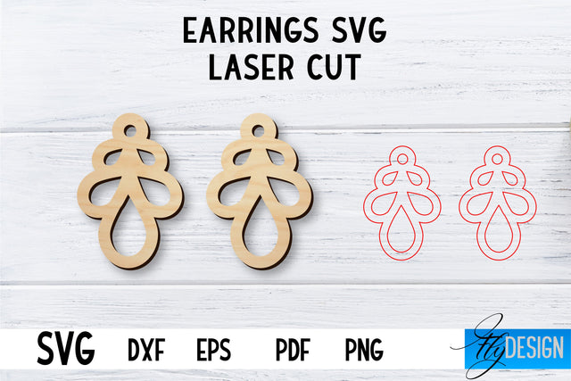 Laser Cut Earrings SVG | Earrings SVG Design | CNC files SVG Fly Design 