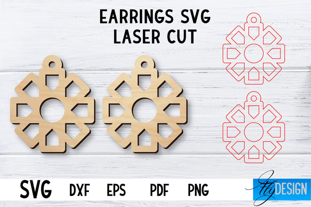 Laser Cut Earrings SVG | Earrings SVG Design | CNC files SVG Fly Design 
