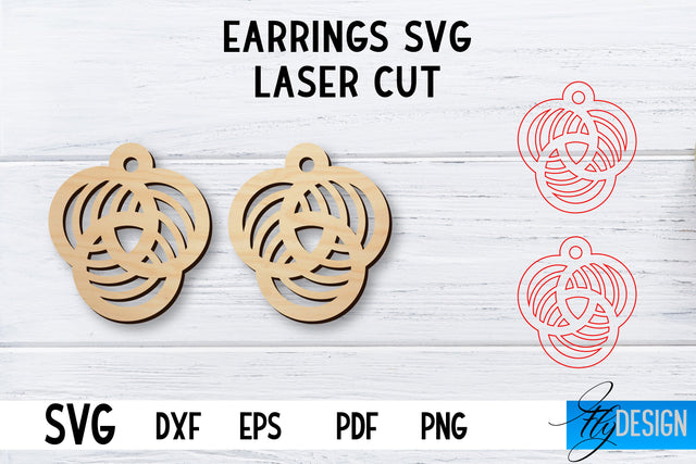 Laser Cut Earrings SVG | Earrings SVG Design | CNC files SVG Fly Design 