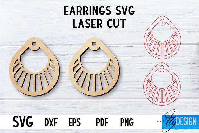 Laser Cut Earrings SVG | Earrings SVG Design | CNC files SVG Fly Design 