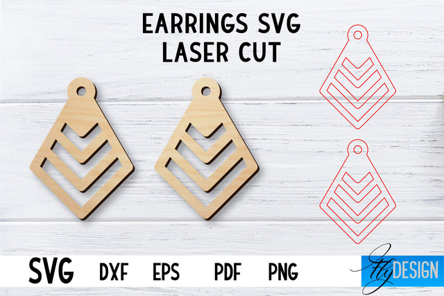 Laser Cut Earrings SVG | Earrings SVG Design | CNC files SVG Fly Design 