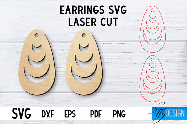 Laser Cut Earrings SVG | Earrings SVG Design | CNC files SVG Fly Design 