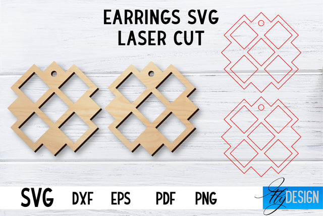 Laser Cut Earrings SVG | Earrings SVG Design | CNC files SVG Fly Design 