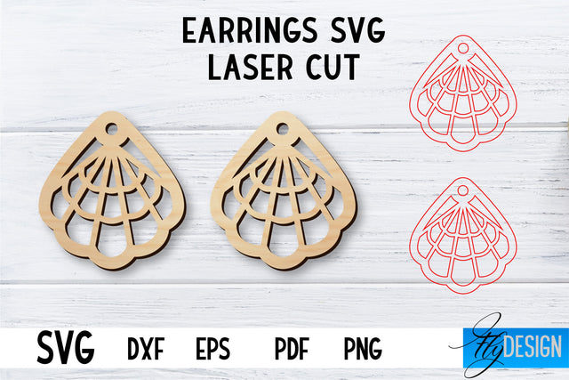 Laser Cut Earrings SVG | Earrings SVG Design | CNC files SVG Fly Design 