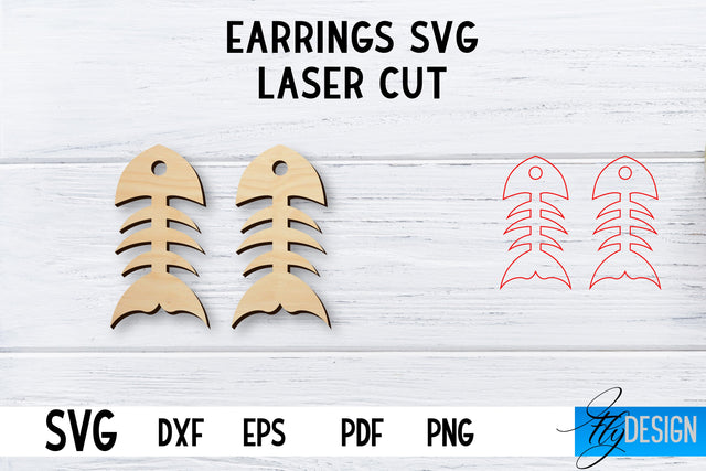 Laser Cut Earrings SVG | Earrings SVG Design | CNC files SVG Fly Design 