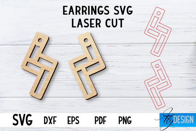 Laser Cut Earrings SVG | Earrings SVG Design | CNC files SVG Fly Design 