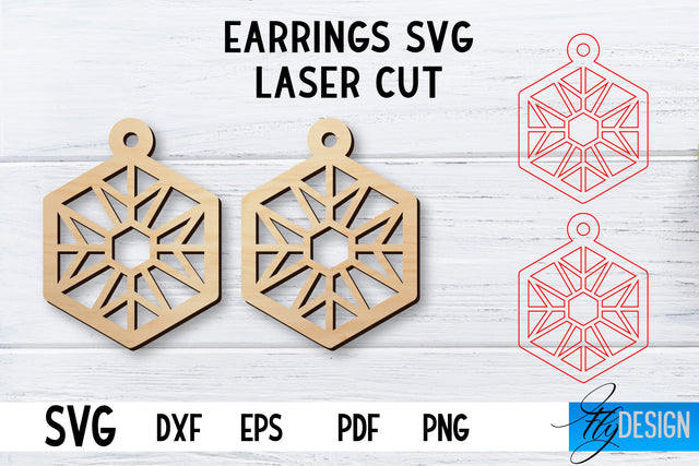 Laser Cut Earrings SVG | Earrings SVG Design | CNC files SVG Fly Design 