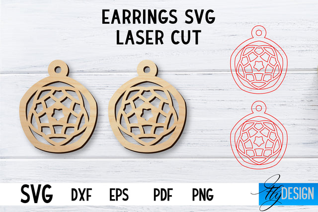 Laser Cut Earrings SVG | Earrings SVG Design | CNC files SVG Fly Design 