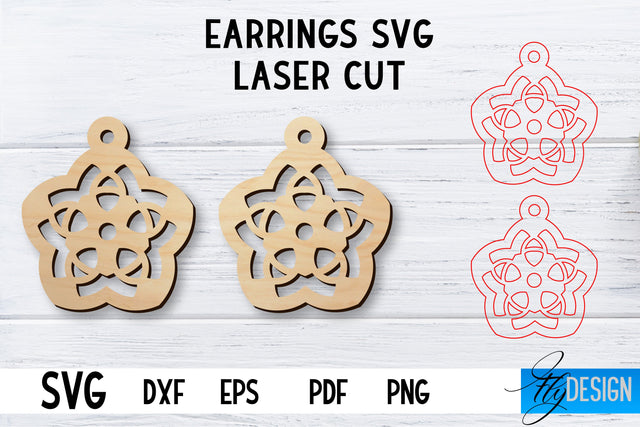 Laser Cut Earrings SVG | Earrings SVG Design | CNC files SVG Fly Design 
