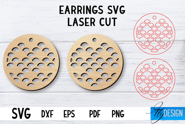Laser Cut Earrings SVG | Earrings SVG Design | CNC files SVG Fly Design 