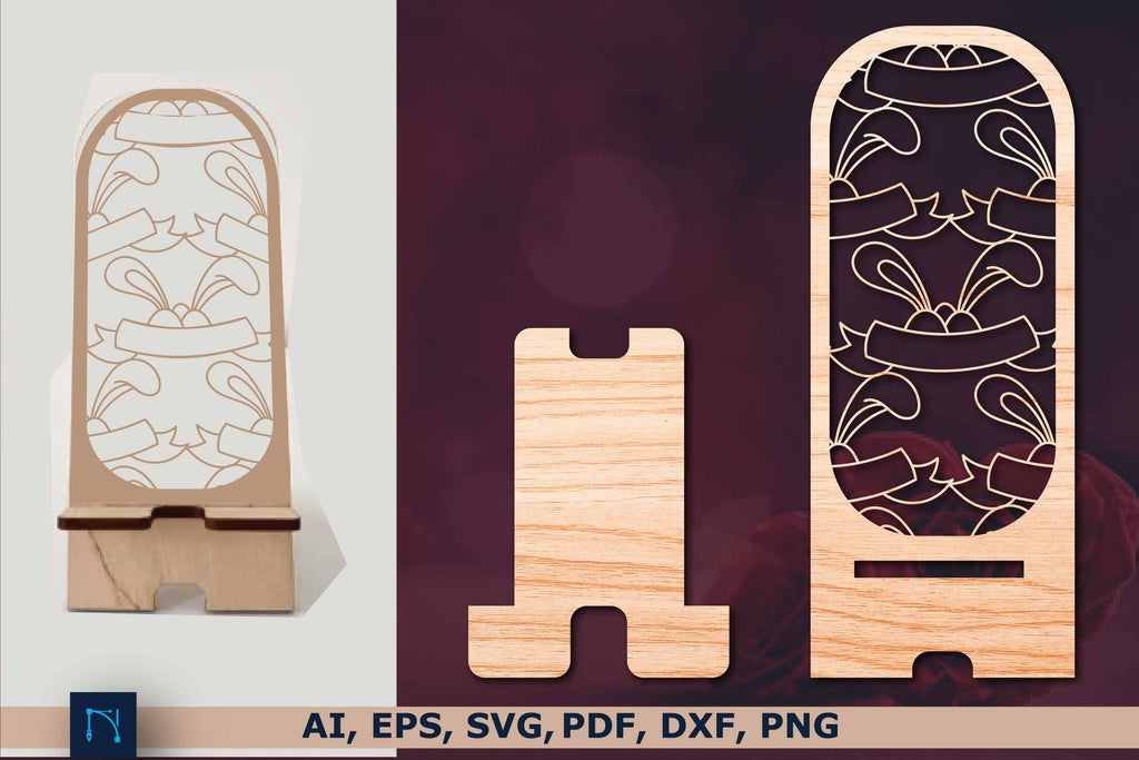 laser cut Easter Cell Phone Stand SVG - So Fontsy