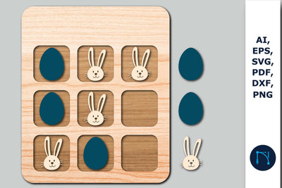 Laser cut Easter Tic Tac Toe Game SVG SVG MD JOYNAL ABDIN 