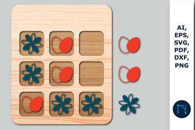 Laser cut Easter Tic Tac Toe Game SVG SVG MD JOYNAL ABDIN 