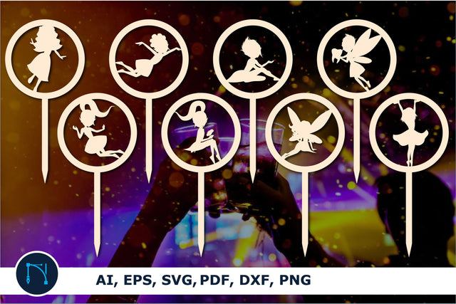 laser cut fairy Cake topper bundle SVG MD JOYNAL ABDIN 