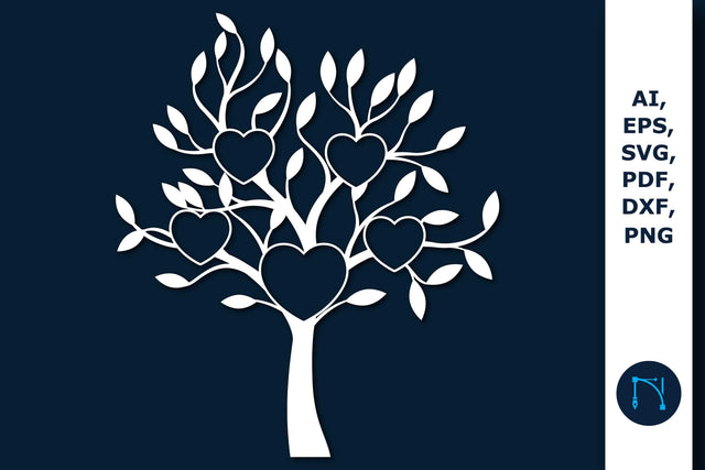 laser Cut Family Tree 5 Members SVG SVG MD JOYNAL ABDIN 