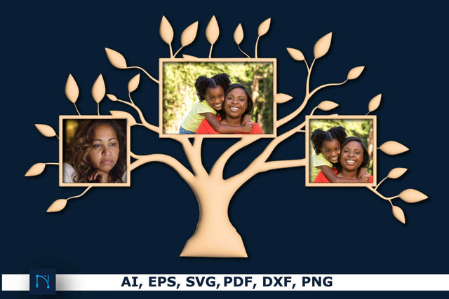 Laser Cut Family Tree Photo Frame SVG SVG MD JOYNAL ABDIN 