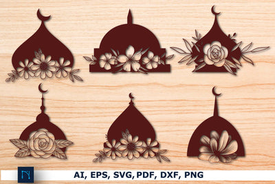 laser cut Floral mosque dome SVG Bundle SVG MD JOYNAL ABDIN 