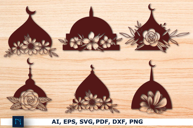 laser cut Floral mosque dome SVG Bundle SVG MD JOYNAL ABDIN 