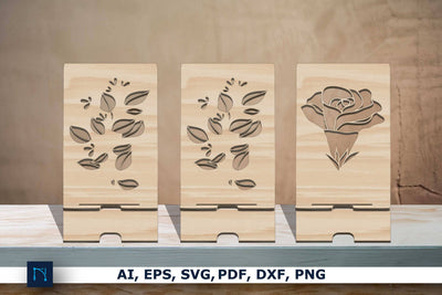 Laser-cut floral Phone Stand Bundle SVG SVG MD JOYNAL ABDIN 