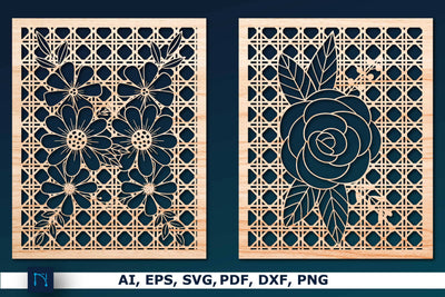Laser cut Floral Rattan Decor SVG bundle SVG MD JOYNAL ABDIN 