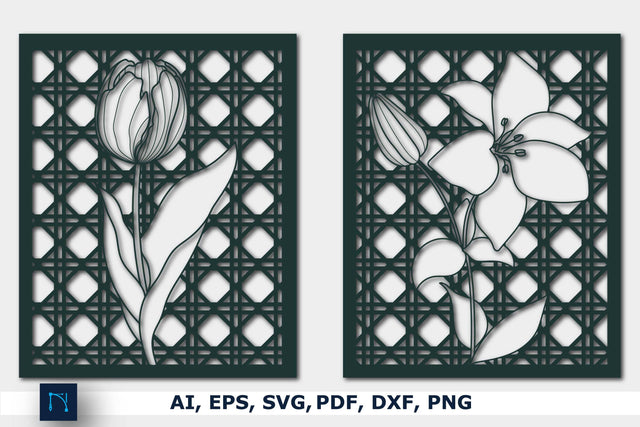 Laser cut Floral Rattan Decor SVG bundle SVG MD JOYNAL ABDIN 