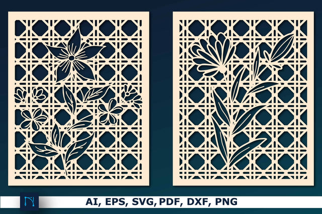 Laser cut Floral Rattan Decor SVG bundle SVG MD JOYNAL ABDIN 