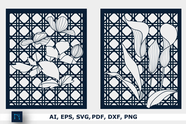 Laser cut Floral Rattan Decor SVG bundle SVG MD JOYNAL ABDIN 