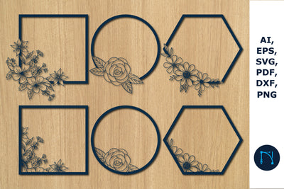 laser cut flower's Frame SVG bundle SVG MD JOYNAL ABDIN 