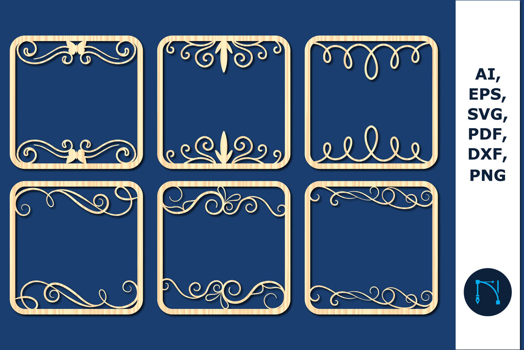 laser cut frame decor bundle SVG - So Fontsy