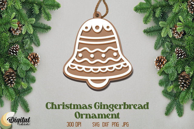 Laser Cut Gingerbread. Christmas Gingerbread Ornament Laser Cut SVG Evgenyia Guschina 