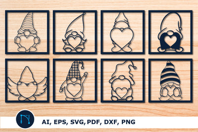 laser cut Gnome decor SVG file bundle SVG MD JOYNAL ABDIN 