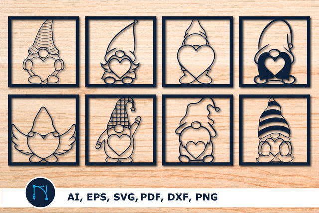laser cut Gnome decor SVG file bundle SVG MD JOYNAL ABDIN 