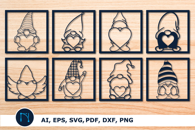 laser cut Gnome decor SVG file bundle SVG MD JOYNAL ABDIN 
