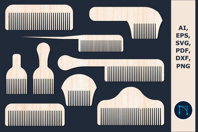laser cut Hair comb SVG bundle cut file SVG MD JOYNAL ABDIN 