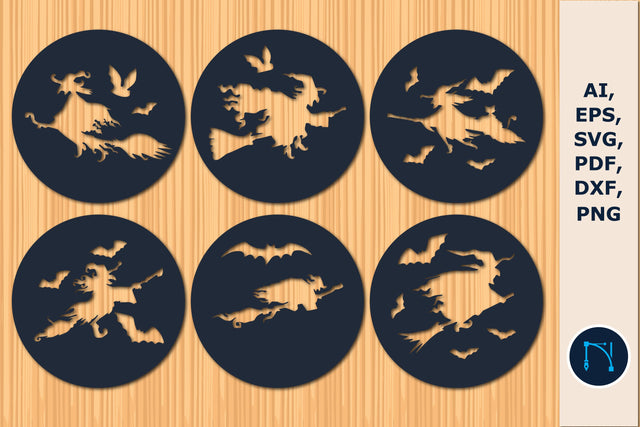 laser cut Halloween coaster SVG bundle SVG MD JOYNAL ABDIN 