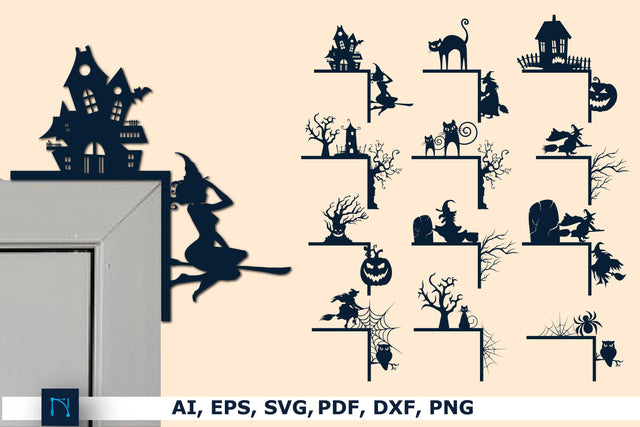 Laser Cut Halloween Door Corner Bundle SVG MD JOYNAL ABDIN 