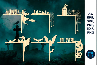 laser cut Halloween Door Corner bundle SVG MD JOYNAL ABDIN 