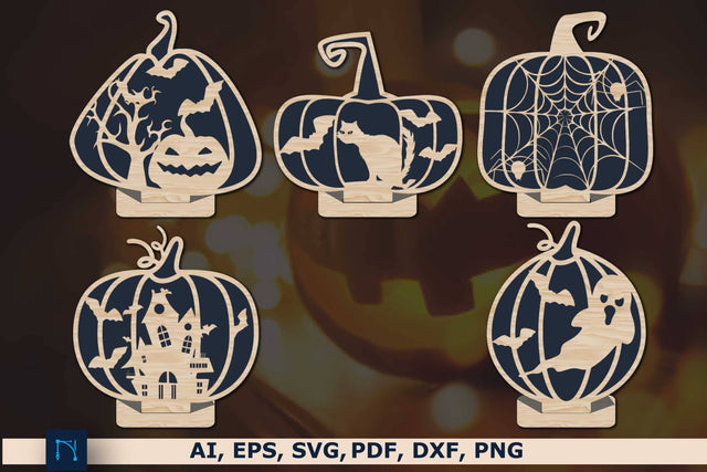 Laser Cut Halloween Pumpkins Stand SVG Bundle SVG MD JOYNAL ABDIN 