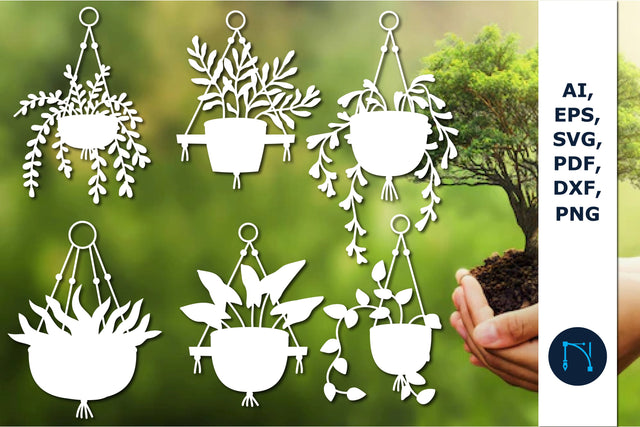 laser cut Hanging plant SVG bundle SVG MD JOYNAL ABDIN 