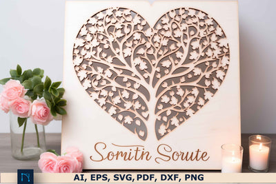Laser Cut Heart Tree of Love Sign SVG MD JOYNAL ABDIN 