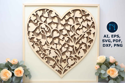 Laser Cut Heart Tree of Love Sign SVG SVG MD JOYNAL ABDIN 