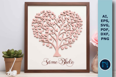 Laser Cut Heart Tree of Love Sign SVG SVG MD JOYNAL ABDIN 