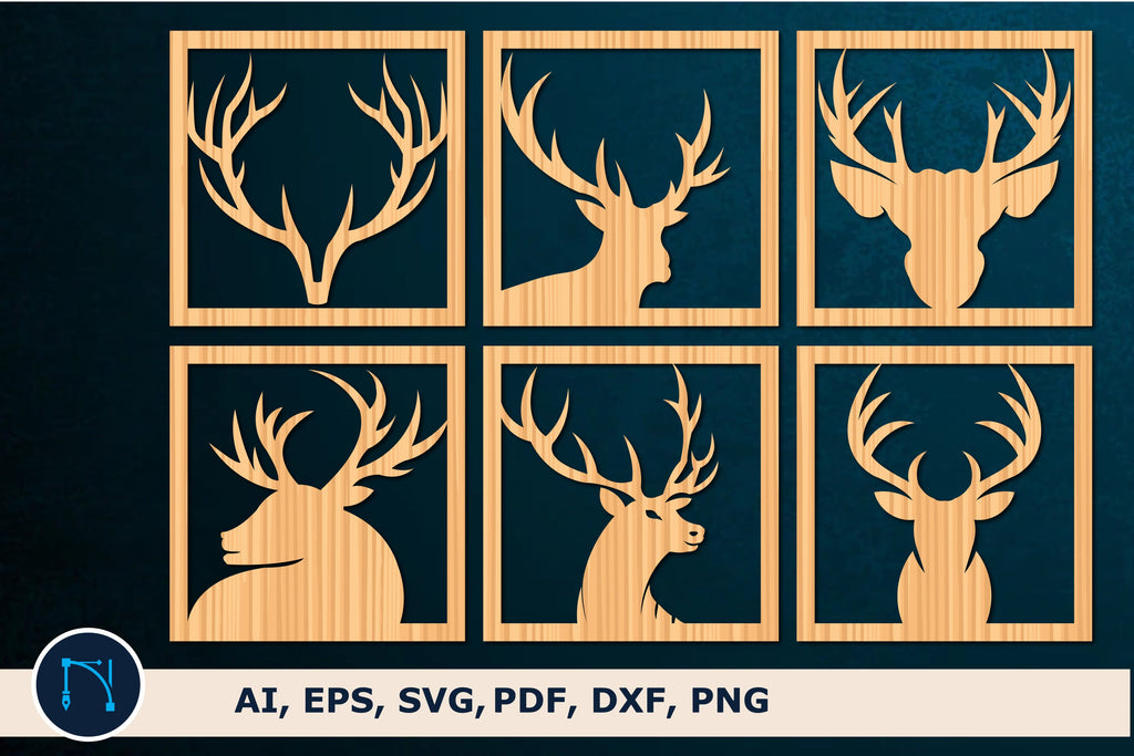 laser cut hunting Deer SVG bundle - So Fontsy