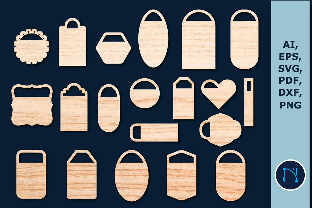 Laser Cut Keychain Shape SVG Bundle - So Fontsy