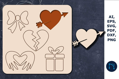 laser cut Kid’s Valentine Puzzle SVG SVG MD JOYNAL ABDIN 