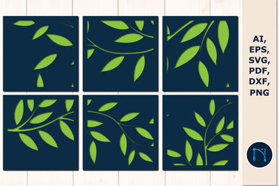 laser cut layer leaf wall panel SVG bundle SVG MD JOYNAL ABDIN 